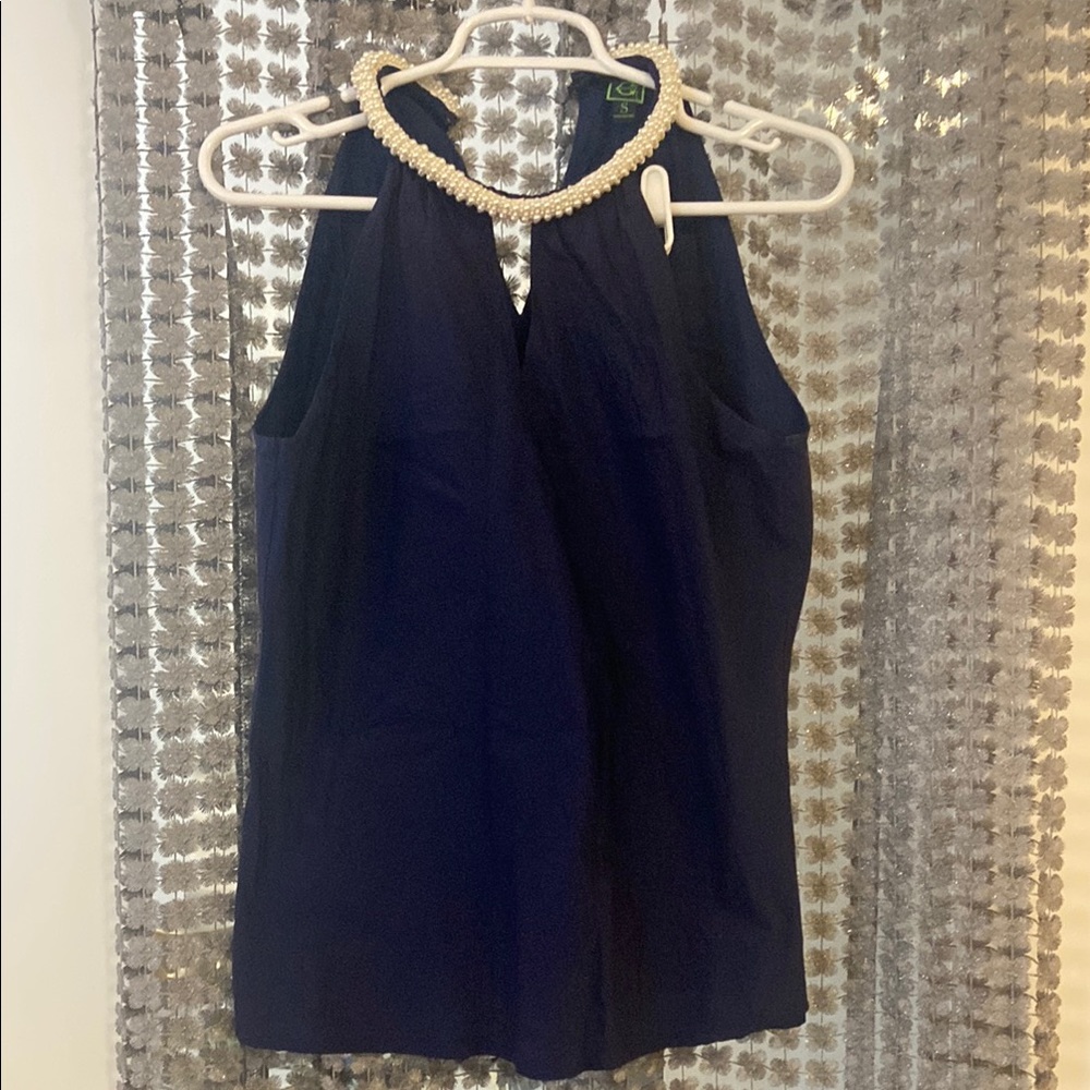 Elegant Navy Blue Halter Top C Wonder